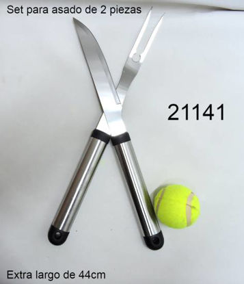 Imagen de SET P/ASADO EXTRA LARGO ACERO INOX. 2 PZAS 44CM 9.24